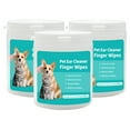 thumbnail image 1 of Wiher Ear Cleaner Finger Wipes, Grooming Kit Care for Dogs and Cats Regular Soothing Odor Control Reduce Dirt Wax Build Up Pet Supplies Easy to Use Fresh Coconut Scent, 150 Count, 1 of 7