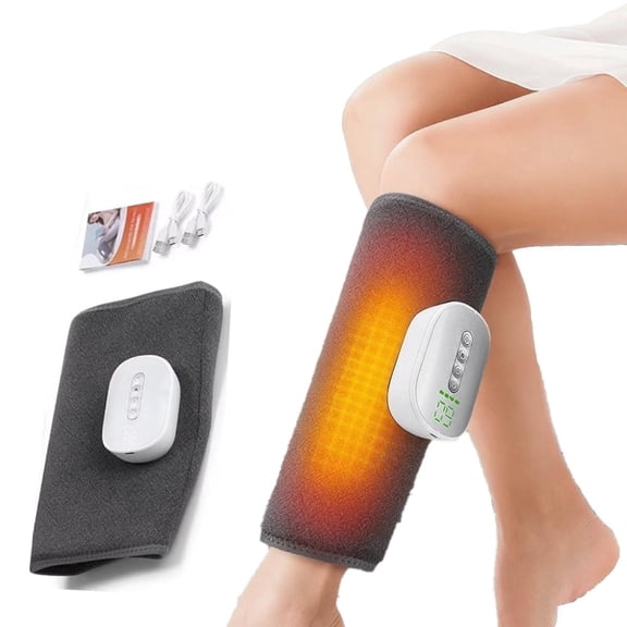 Wiher Portable Leg Massager, Air Compression Leg Massager for Circulation and Pain with 8 Massage Levels, 4 Heating Levels, 2000mAh for Relieving Muscle Fatigue Pain, Gifts for Women , Gray 1PC