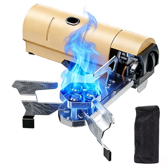 Wiher Foldable Butane Camping Stove, Portable Gas Burner with Carrying Bag for Outdoor Cooking, Backpacking & Emergency Use(Yellow)