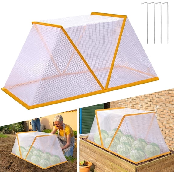 Wiher Garden Covers for Raised Beds,Foldable Garden Row Accelerator Plants Cover for Protect Vegetable Fruit Seedlings from Animal, 32.2" x 13" x 14.1"