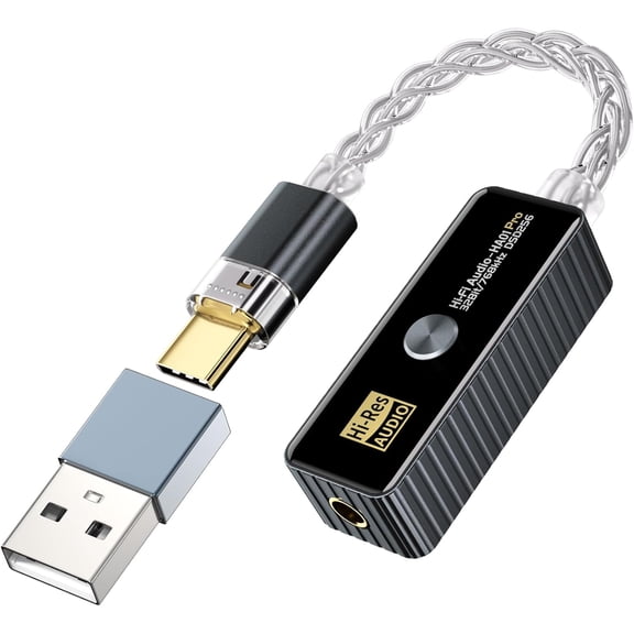 Wiher HiFi Audio Adapter, USB C to 3.5mm Headphone Amplifier 32bit/768KHz,Plug and Play Hi-res Audio Amp,Portable DAC & Headphone Amplifier Compatible with Android/iOS/Windows/Mac System