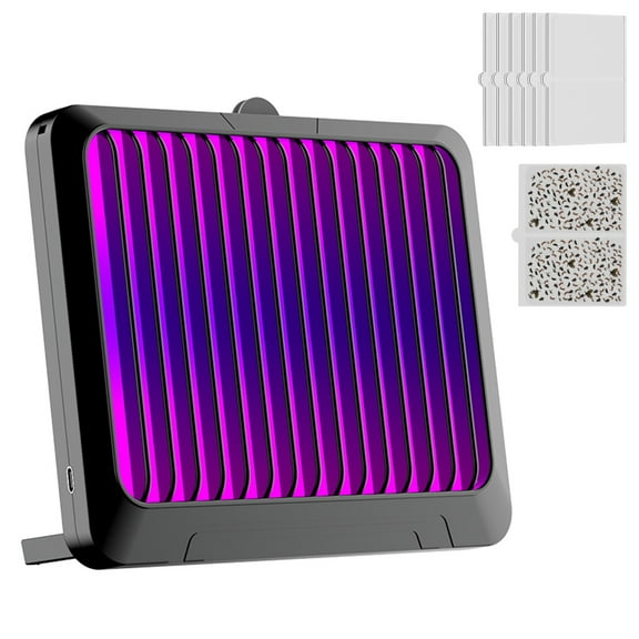 Wiher Indoor Insect Trap - Catcher & Killer for Mosquitos, Gnats, Moths, Fruit Flies - LED Light Traps for Inside Your Home - Catch Insects Indoors with Bug Light & Sticky Glue (Black)