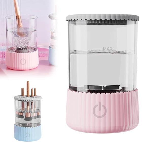 Wiher Makeup Brush Cleaner, Electric Makeup Brush Washer Machine with Touchscreen Quick cleaning and Drying for All Size Brushes and Sponges, Pink