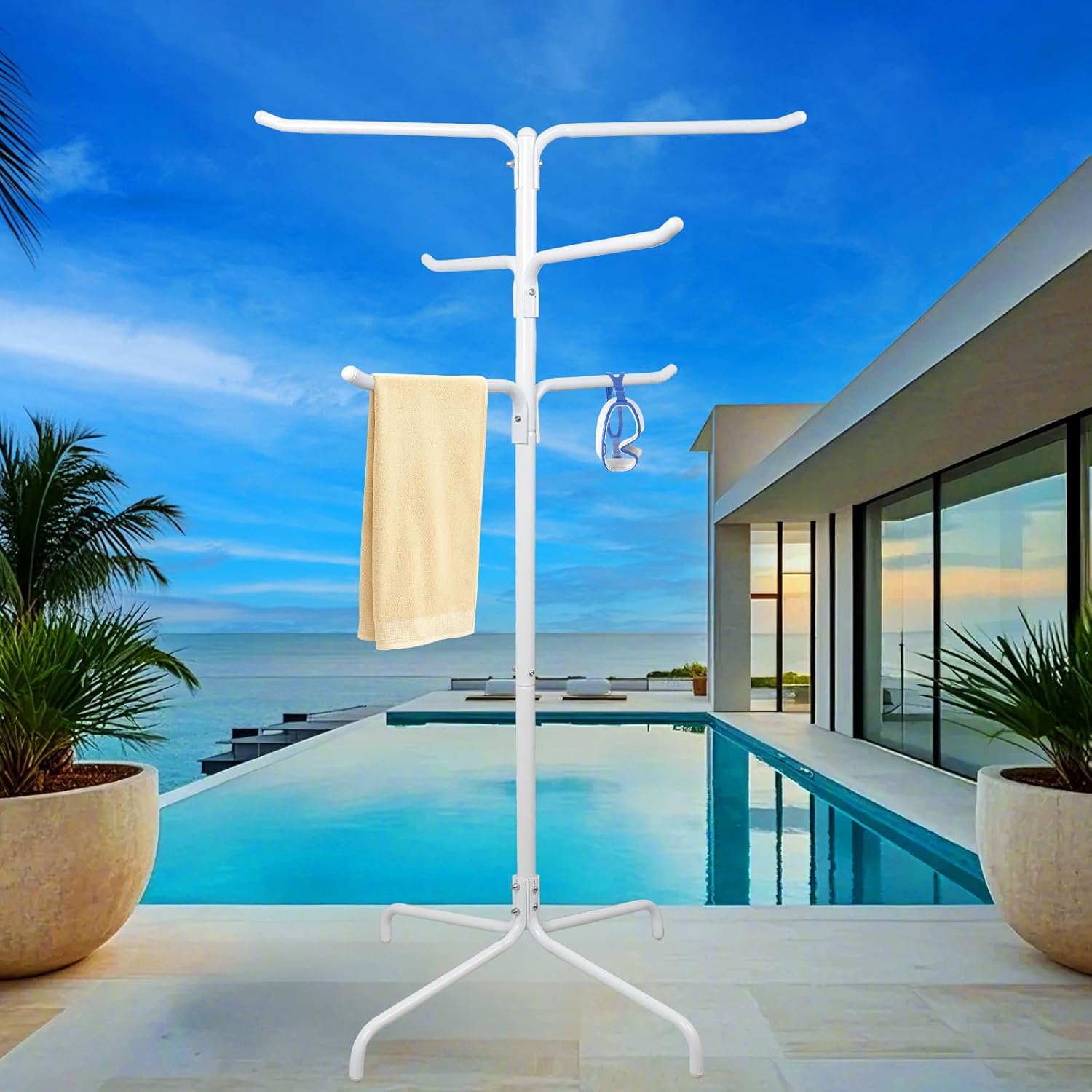 Wiher Pool Towel Rack Outdoor 51 Inch Tall 6 Bar Free Standing Towel Wiher Pool Towel Rack Outdoor 51 Inch Tall 6 Bar Free Standing Towel