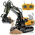 thumbnail image 1 of Wiher Remote Control Excavator Toys for Boys,14 Channel 1:14 RC Digger Construction Toys Tractor, Sound, Lighting, Metal Digging Head,RC Truck Gifts for Boys 3 4 5 6 7 8 9 10, 1 of 9