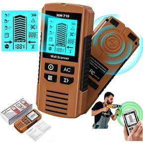 Wiher Stud Finder Wall Scanner, 5 in 1 Electronic Stud Detector with Upgraded Smart Sensor, Audio Alarm and HD LCD Display for the Center and Edge of Wood, AC Wire, Metal and Studs Detection(Orange)
