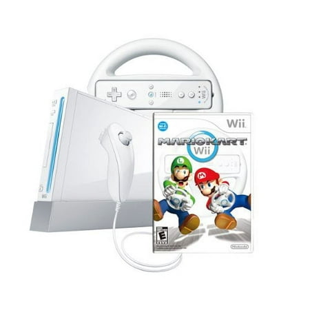 Pre-Owned Wii Console with Mario Kart Wii Bundle - White (Used )