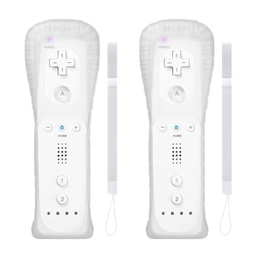 Wii Controller 2 Pack,Remote Controller with Silicone Case and Wrist Strap,Compatible with Wii/Wii U,White