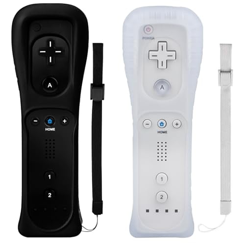 Wii Controller 2 Pack,Wii Remote Controller with Silicone Case and Wrist Strap,Wii Remote Controller for Wii/Wii U