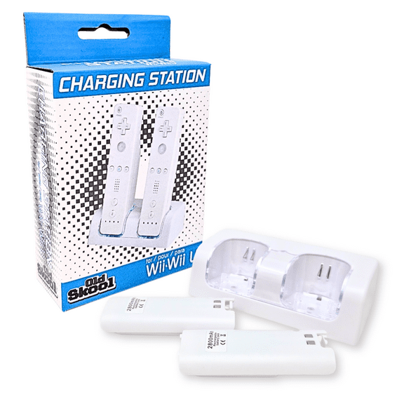 Wii Dual Charging Station w/ 2 Rechargeable Batteries & LED lights for Wii Remote Control