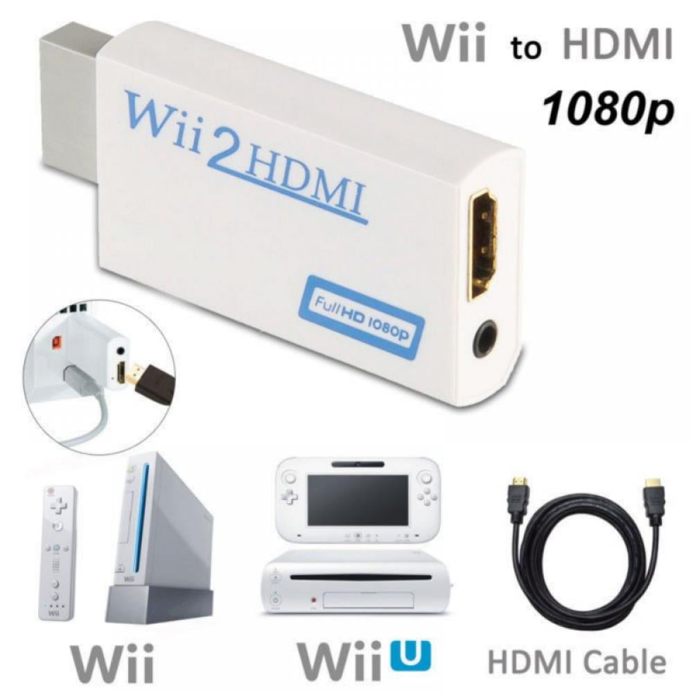 PORTHOLIC Wii to HDMI Converter 1080P for Full HD Device, Wii HDMI Adapter  with 3,5mm Audio Jack&HDMI Output Compatible with Wii, Wii U, HDTV