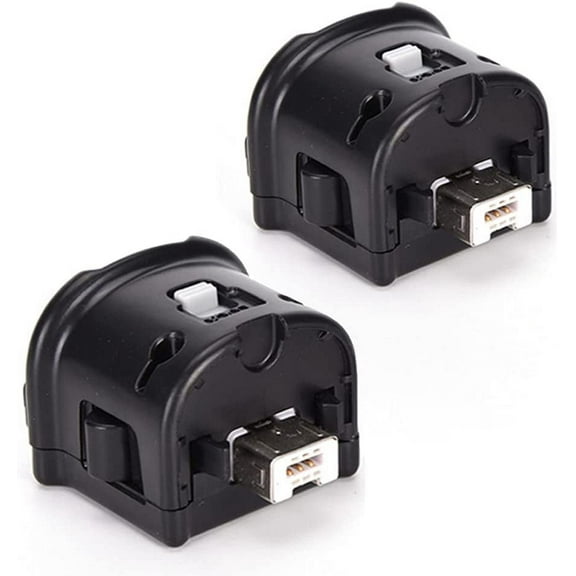 Wii Motion Plus Adapter, 2 Packs Upgraded Motion Attachment for Wii Remote Controller (Black)