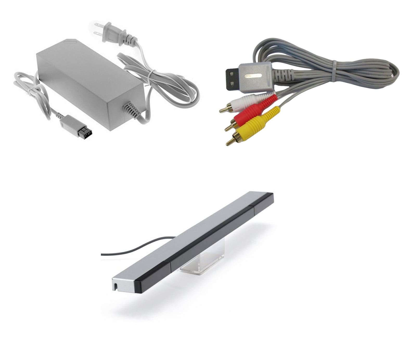 Genuine OEM Original Nintendo Wii Power Cord, AV Cable, Sensor & Stand-  TESTED