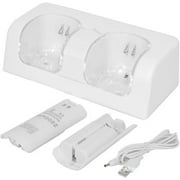 Wii Remote Battery Charger,2 Pack 2800mAh Rechargeable Battery Pack,2 Port Charging Station for Wii Controller,Remotes are not Included