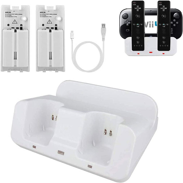 Wii Remote Charger 3 in 1 Charger Dock Charging Station for Wii U
