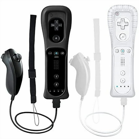 Wii Remote Controller,2 Packs Upgrade Wireless Controller Compatible With Wii U Console (White and Black)