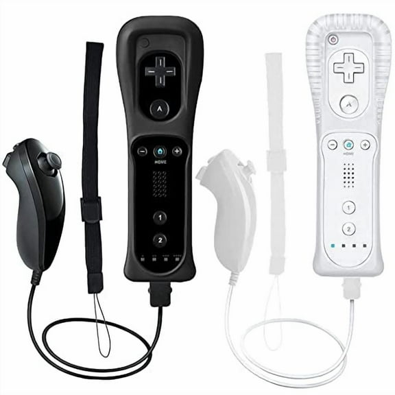 Wii Remote Controller,2 Packs Upgrade Wireless Controller Compatible with Wii Wii U Console (White and Black)