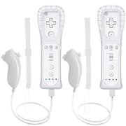 Wii Remote Controller,2 Packs Upgrade Wireless Controller Compatible with Wii Wii U ConsoleWhite and White