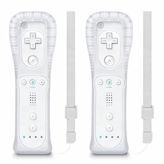 Wii Remote Controller,Wii Controller 2 Pack With Wrist Strap and Silicone Case,White