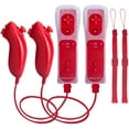 thumbnail image 1 of Wii Remote with Motion Plus,2 Pack Wii Controller Compatible with Wii and Wii U Console Wii Remote Controller with Shock Function (Red), 1 of 5