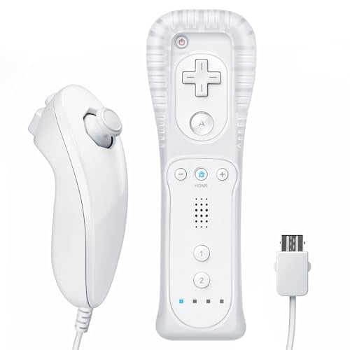 Wii Remote with Nunchuck,Compatible with Nintendo Wii/Wii U,Wii Controller with Nunchuck,with Silicone Case and Wrist Strap