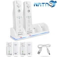 thumbnail image 1 of For Wii and Wii U Remote Controller Charging Station with Rechargeable Batteries , 4 Port Wii Charger Stand with 4 pcs 2800mAh Batteries + USB Cable （Remote Not Included）, 1 of 8