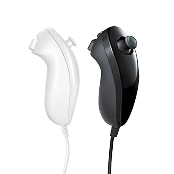 2 Pack Nunchuck Controllers for Wii, Remote Nunchuk Jostick Game Controller Compatible with Nintendo Wii & Wii U Video Game Gamepads