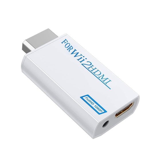 Wii to HDMI Adapter Converter, Full HD 1080P Upscaler for Wii Console to HDTV, Plug and Play ABS Material Video Audio Converter