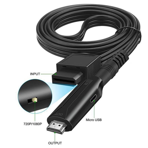 Wii to HD Multimedia Port Converter Adapter Cable, ZeroLag Audio Video Sync, HD Image Output for Wii Game Console to HDTV Monitor, Plug and Play