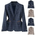 thumbnail image 1 of Wiicoznt Blazers for Women Business Elegant Lapel V Neck Solid Color Long Sleeve Suit Jackets Comfy Buttons Womens Blazer, 1 of 7