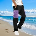 thumbnail image 1 of Axiiglly Cargo Pants for Men 2026 Casual Elastic Waist Drawstring Workout Joggers Solid Color Loose Outdoor Hiking Cargo Trousers Sweatpants with Multi Pockets, 1 of 8