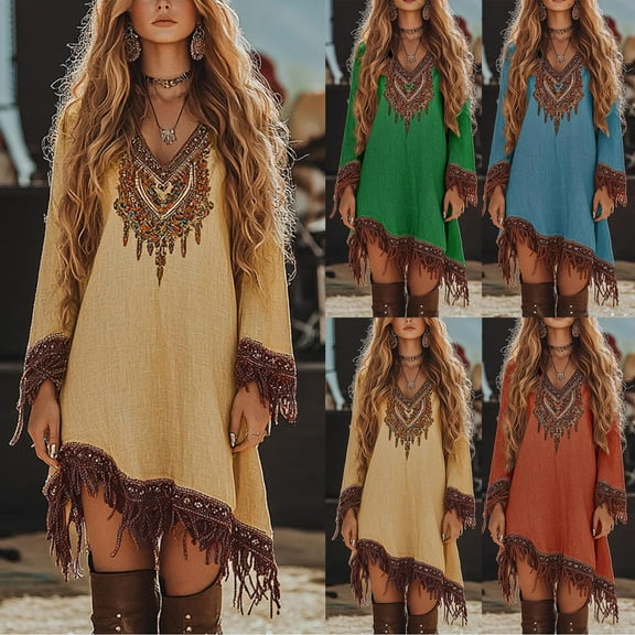 Wiicoznt Women Dresses Boho Sleeveless Print High Waist Deep V Neck Maxi Dresses Casual Flowy Beach Party Dresses for Holiday