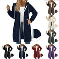 thumbnail image 1 of Wiicoznt Women's Zip Up Hoodies Long Sleeve Long Tunic Sweatshirts Oversized Fleece Casual 2025 Fall Jacket Coat with Pockets, 1 of 8