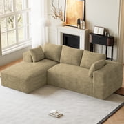 Wiilayok 107" Cloud Sectional Couch with L-Shape Chaise,Modern Modular Sofa with Deep Seat, Comfy Boneless Upholstered Couches for Living Room Bedroom,Camel