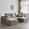 thumbnail image 1 of Wiilayok 107" Cloud Sectional Sofa with 1 Ottoman,Modern Minimalist Upholstered Couches,Oversized Boneless Comfort U Shaped Sofa for Living Room,Deep Seat Corner Couch,Brown(Plush Corduroy Fabric), 1 of 7