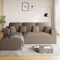 thumbnail image 1 of Wiilayok 110" L-Shape Cloud Sectional Couch with Oversized Chaise,Modern Modular Sofa with Cup Holder and Side Pouch,Comfy Boneless Upholstered Couches for Living Room,Light Brown, 1 of 8