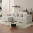 thumbnail image 1 of Wiilayok 120" Boneless Oversized Cloud Couch, Left Facing L-Shaped Chenille Sectional Sofa with Chaise Lounge, Deep Seat Upholstered Living Room Sofa with 4 Pillows, No Assembly, Beige, 1 of 9