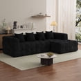 thumbnail image 1 of Wiilayok 120" Boneless Oversized Cloud Couch, Right Facing L-Shaped Chenille Sectional Sofa with Chaise Lounge, Deep Seat Upholstered Living Room Sofa with 4 Pillows, No Assembly, Black, 1 of 9