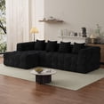 thumbnail image 1 of Wiilayok 120" Boneless Oversized Cloud Couch, Left Facing L-Shaped Chenille Sectional Sofa with Chaise Lounge, Deep Seat Upholstered Living Room Sofa with 4 Pillows, No Assembly, Black, 1 of 9