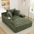 thumbnail image 1 of Wiilayok 68.5"D x 50"W Oversized Boneless Chaise Lounge Chair,High Density Sponge with Super Strong Rebound，Corduroy Fabric Cloud Sofas Couches for Living Room, No Assembly ( Olive Green ), 1 of 8