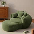 thumbnail image 1 of Wiilayok 50.5'' Oversized Chaise Lounge Chair Indoor,Thickened Backrest Sleeper Sofa Couch with Soft Pillows for Living Room, Green, 1 of 7