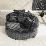 Wiilayok 58'' Oversized Chaise Lounge Chair Indoor,Thickened Backrest Sleeper Sofa Couch with Soft Pillows for Living Room, Gray