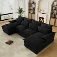 thumbnail image 1 of Wiilayok U Shaped Cloud Couch Modular Sectional Sofa, 110" Fluffy Chenille Extra Deep 4 Seat Upholstery Sofa Sleeper with Double Chaise & Memory Foam,Black, 1 of 9