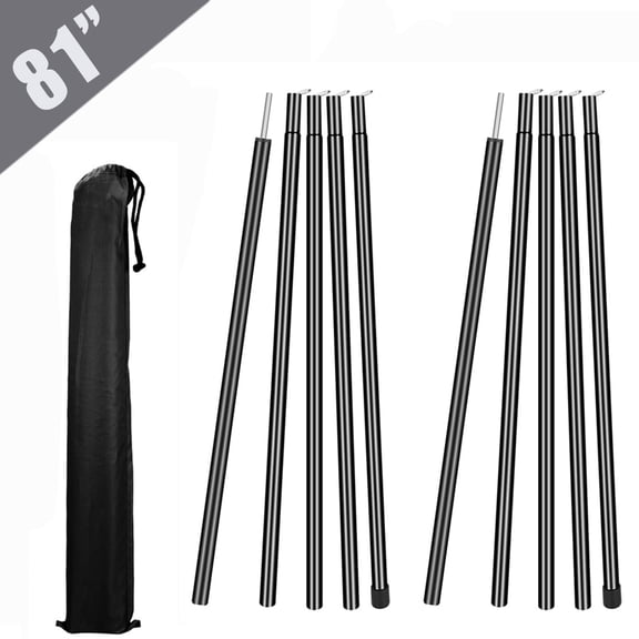 Wiipahome 2 Pcs Tent Pole 81 Inches ,Telescopic Adjustable Length Poles for Camping ,Canopy ,Awning ,Shelter ,Hiking ,Steel Materials ,Black