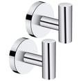 thumbnail image 1 of 2 Pack Towel Hooks, 304 Stainless Steel, Coat Robe Clothes Hook Modern Wall Hook Holder for Bathroom Kitchen Garage Hotel Wall Mounted, Silvery, 1 of 7