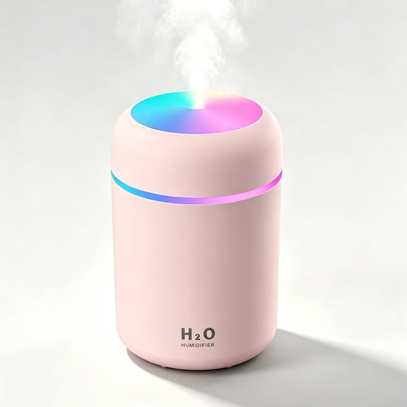 Wiipahome Humidifier for Bedroom, Quiet Ultrasonic Humidifiers, LED Night Light, Touch Control, Auto Shut-off, Pink