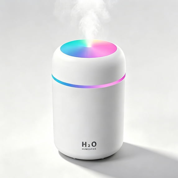 Wiipahome Humidifier for Bedroom, Quiet Ultrasonic Humidifiers, LED Night Light, Touch Control, Auto Shut-off, White