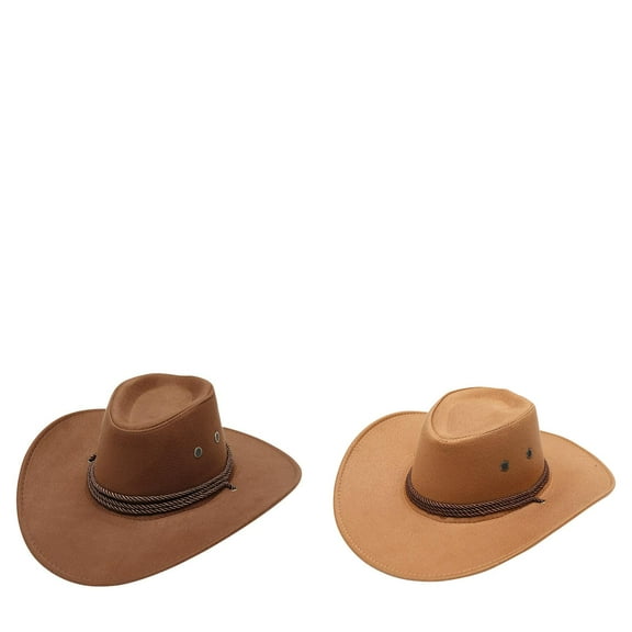 Wijhcboe 2 Pack Adult Hat Lot Casual Solid Summer Western Plain Cowboy Hat Fashion Cowboy Sun Hat Mini Birthday Hats Wide Brim Travel Sun Cowboys Hat for Women Cowboy Hat for Toddler Boy