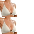 thumbnail image 1 of Wijhcboe 2 Pack Front Closure Bras For Women Seamless Comfort Padded Bralette Supportive No Underwire Low Cut Design, 1 of 8