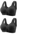 thumbnail image 1 of Wijhcboe 2 Pack Front Closure Womens Bra Comfortable Wireless Support Wide Strap Bralette Top for Everyday Wear, 1 of 4